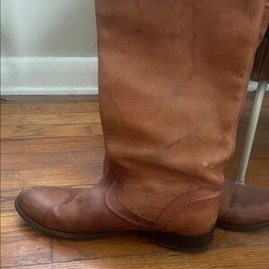 Brown Leather Knee-High Boots